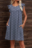 Butterfly Sleeve Round Neck Dress - Trendsi - Flyclothing LLC