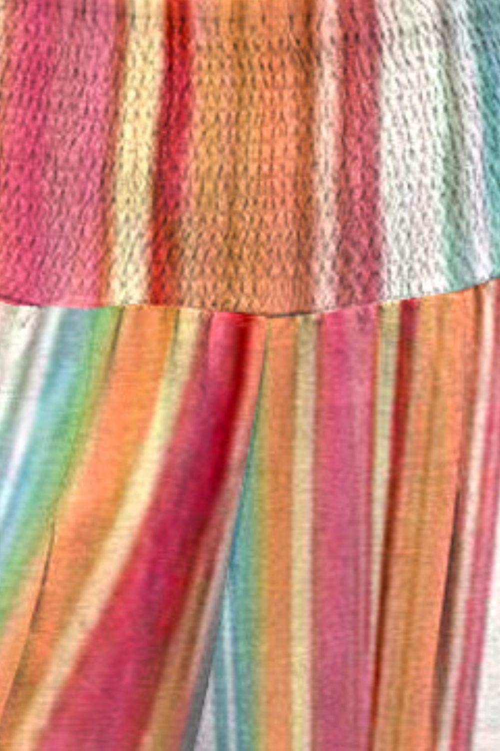 Striped Smocked Waist Pants with Pockets - Trendsi - Flyclothing LLC