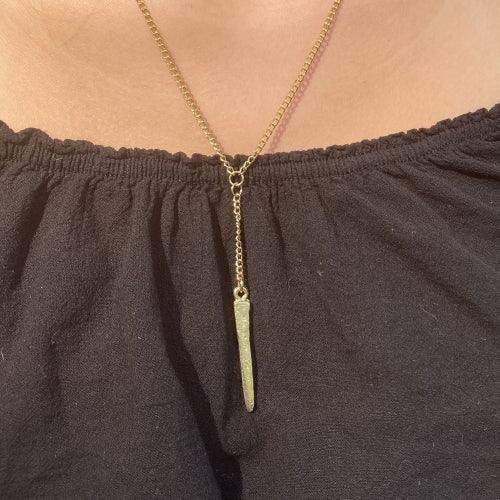 Cone Pendant Goldtone Neckace - Asha Handicrafts - Flyclothing LLC