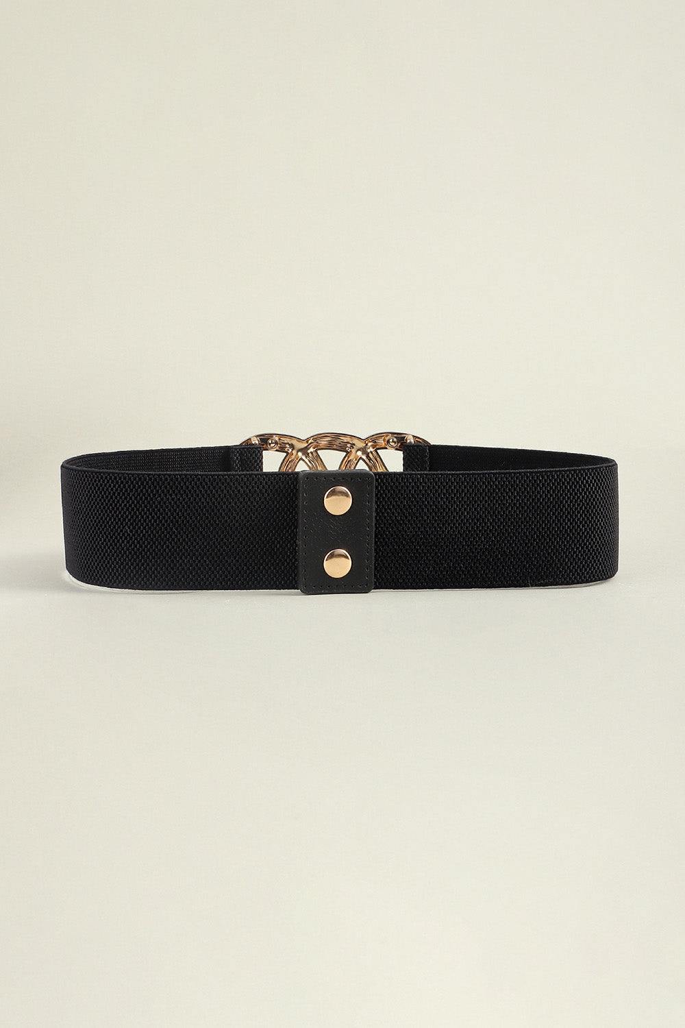 Zinc Alloy Buckle Elastic Wide Belt - Flyclothing LLC