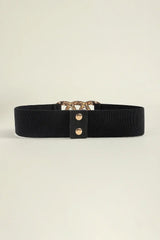 Zinc Alloy Buckle Elastic Wide Belt - Trendsi - Flyclothing LLC