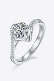 1 Carat Moissanite 925 Sterling Silver Twisted Ring - Trendsi