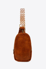 Adjustable Strap PU Leather Sling Bag - Trendsi