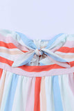 Striped Strapless Sweetheart Neck Dress - Trendsi - Flyclothing LLC