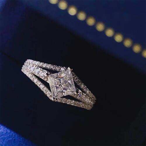 1 Carat Moissanite 925 Sterling Silver Ring - Trendsi - Flyclothing LLC