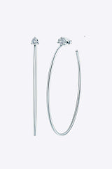 925 Sterling Silver Moissanite Hoop Earrings - Trendsi - Flyclothing LLC