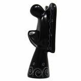 Soapstone Angel Sculpture - Black Finish with Etch Design - SMOLArt