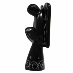 Soapstone Angel Sculpture - Black Finish with Etch Design - Flyclothing LLC