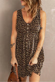 Double Take Printed Scoop Neck Sleeveless Buttoned Magic Dress with Pockets - Trendsi
