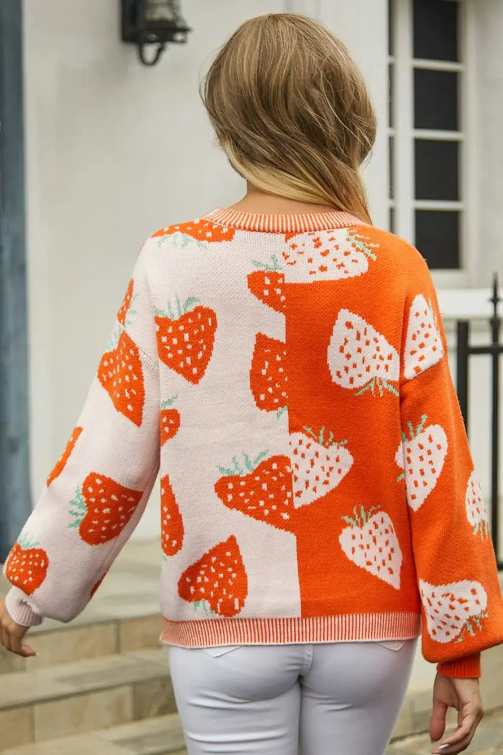 Printed V-Neck Button-Down Long Sleeve Cardigan - Trendsi - Flyclothing LLC