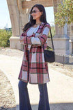 Double Take Full Size Plaid Button Up Lapel Collar Coat - Trendsi - Flyclothing LLC