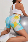 Tie-Dye Wide Waistband Sports Shorts - Trendsi - Flyclothing LLC