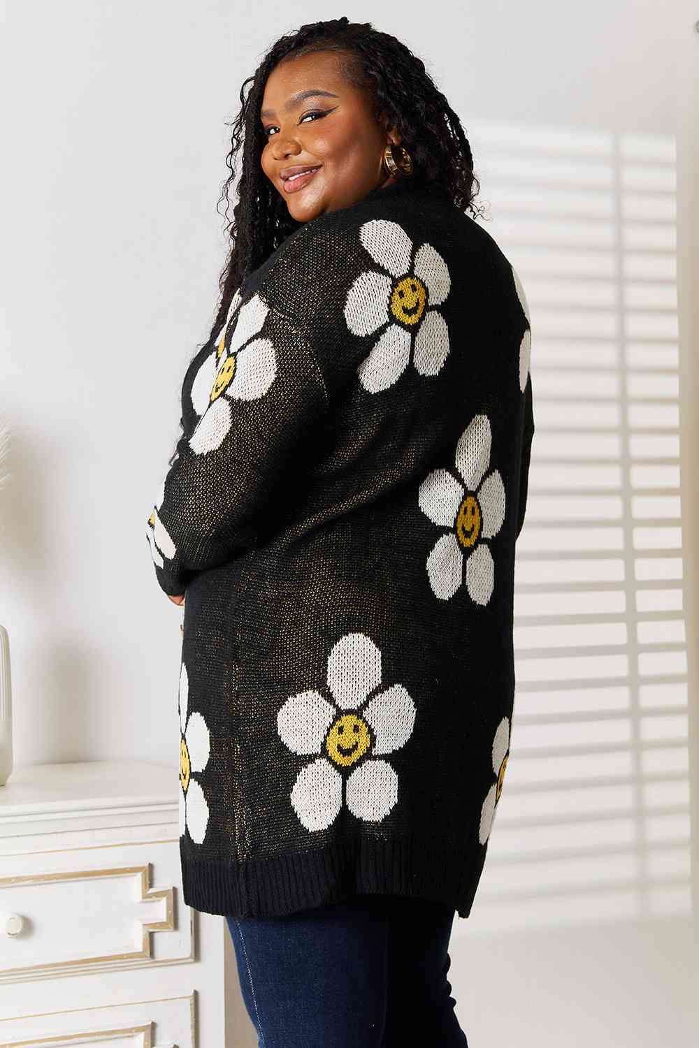 Double Take Floral Button Down Longline Cardigan - Trendsi - Flyclothing LLC