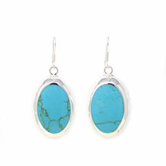 Earrings, Turquoise Ovals - Artisana