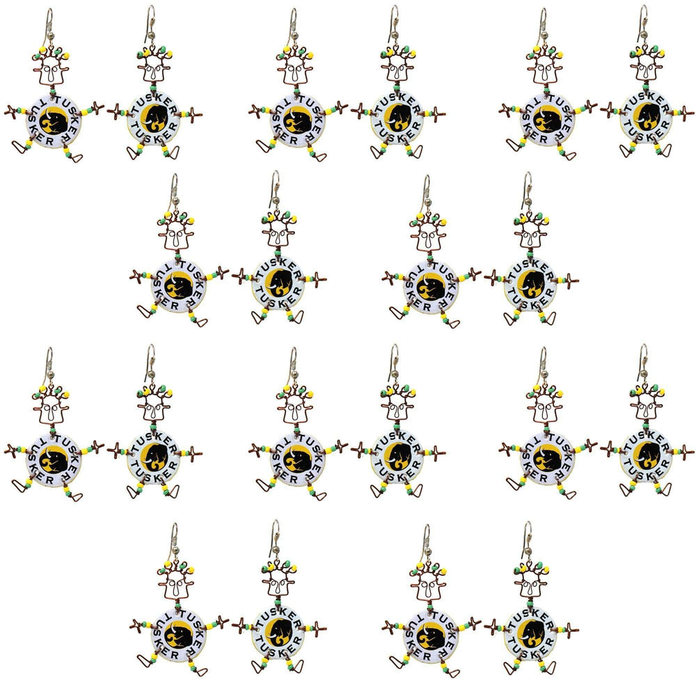 Set of 10 Dancing Tusker Dangle Earrings - Creative Alternatives