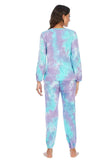 Tie-Dye Top and Drawstring Pants Lounge Set - Trendsi