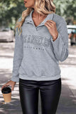 LOS ANGELES CALIFORNIA Graphic Quarter-Snap Sweatshirt - Trendsi