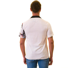 Gravity Homme Men's Weekend Shirt | Newspaper Blanc - Gravity Homme