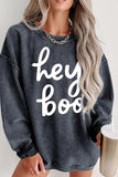 Round Neck Dropped Shoulder Graphic Sweatshirt - Trendsi