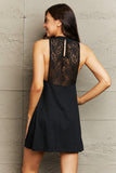 Spliced Lace Round Neck Sleeveless Dress - Trendsi