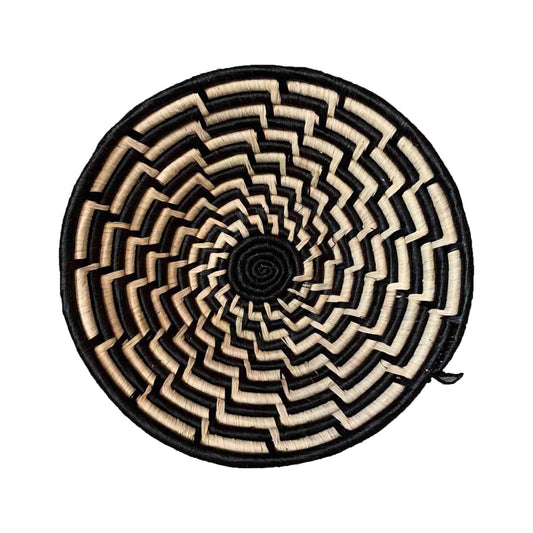 Woven Sisal Basket, Feathered Monochrome Pattern - Flyclothing LLC