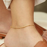 Stainless Steel Bead Anklet - Trendsi