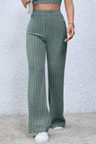 Basic Bae Full Size Ribbed High Waist Flare Pants - Trendsi - Flyclothing LLC