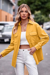 Dropped Shoulder Longline Shirt with Pockets - Trendsi - Flyclothing LLC
