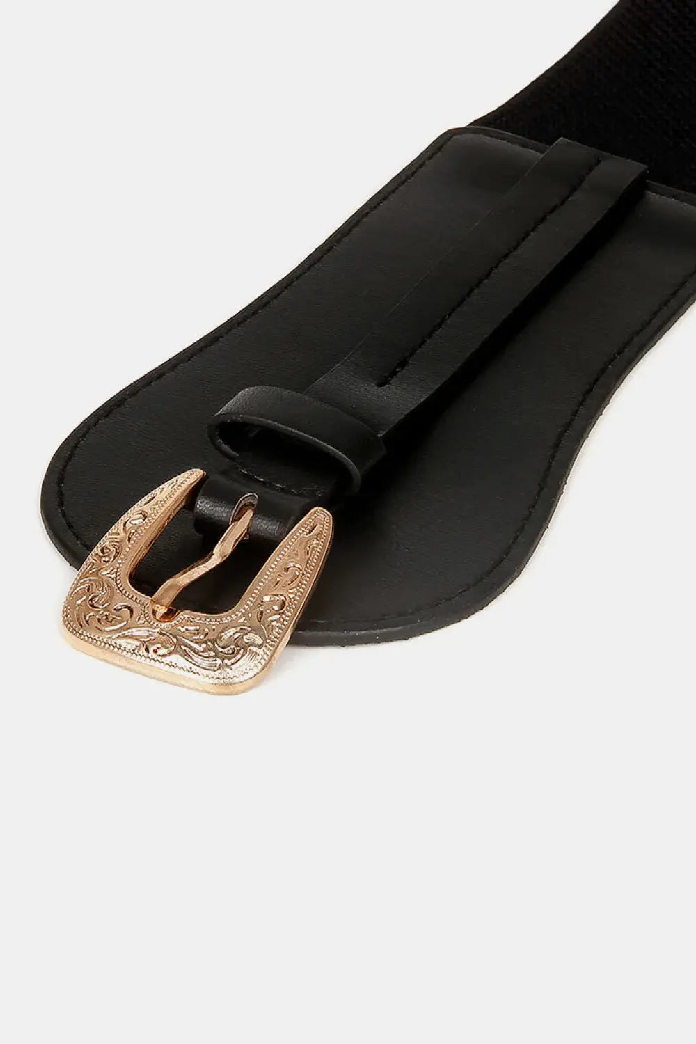Wide Elastic Belt with Alloy Buckle - Trendsi - Flyclothing LLC