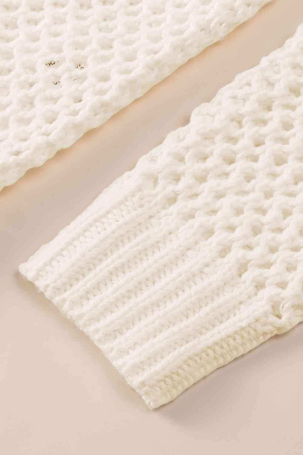 Openwork Lace-Up Hooded Sweater - Trendsi - Flyclothing LLC