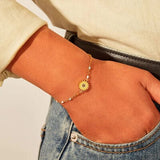 Sunflower Shape 18K Gold-Plated Bead Bracelet - Trendsi