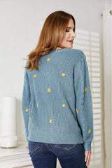 HEYSON Full Size Floral Embroidered Cable Cardigan - Trendsi - Flyclothing LLC