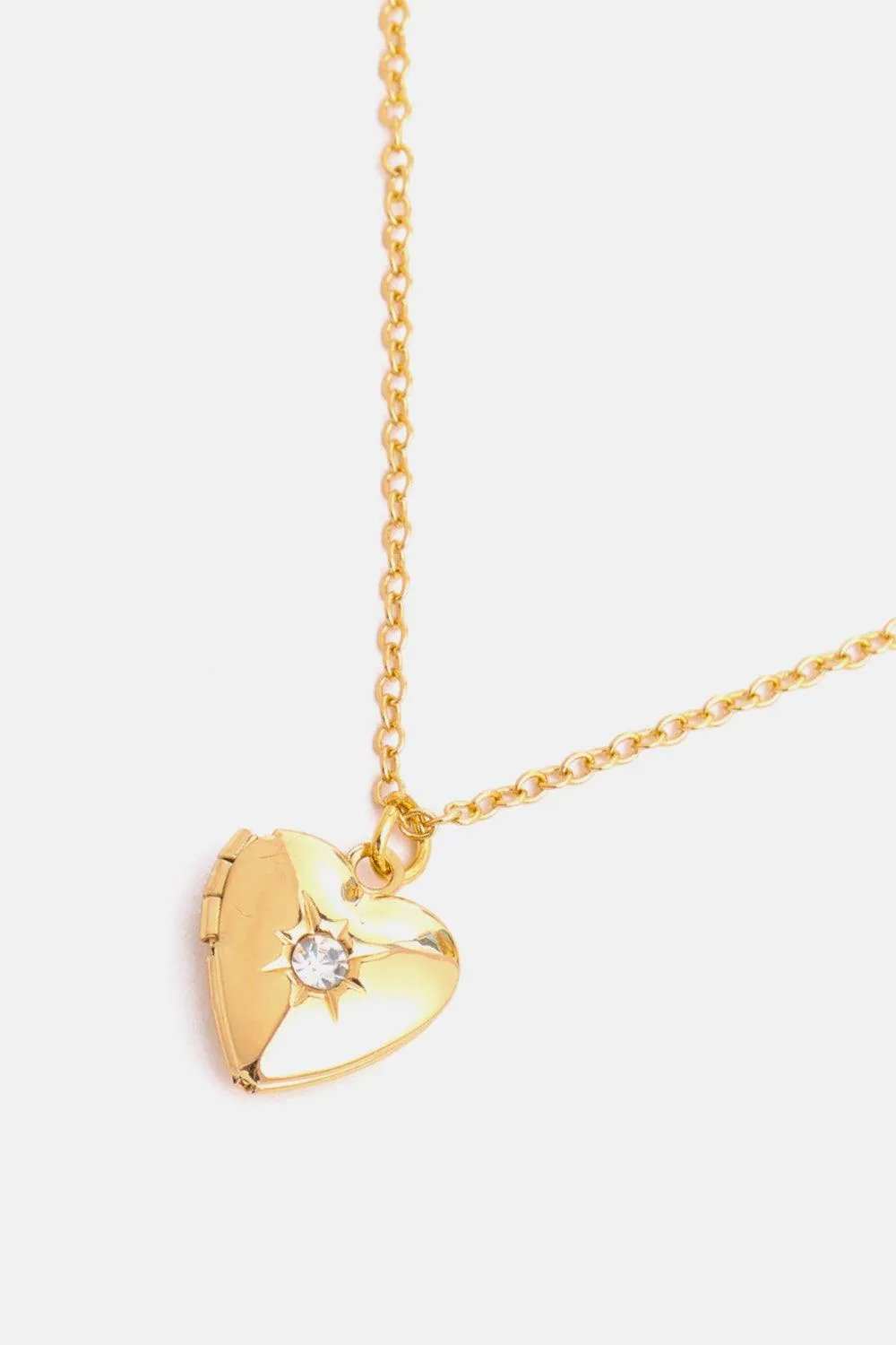 Zircon Heart Shape 14K Gold-Plated Pendant Necklace - Trendsi - Flyclothing LLC