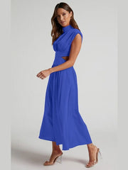 Cutout Mock Neck Sleeveless Dress - Trendsi