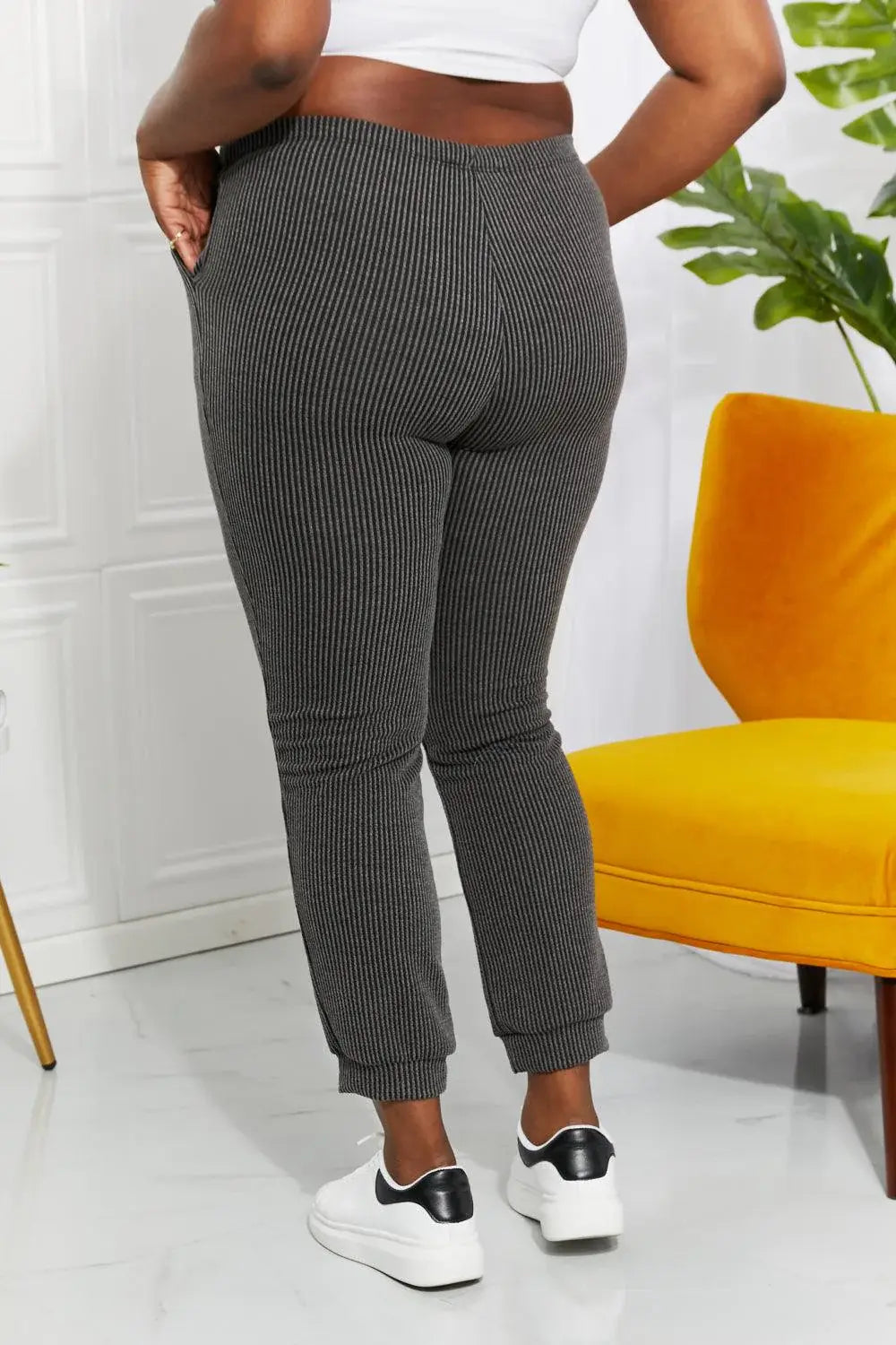 Blumin Apparel Full Size Easy Living Ribbed Joggers - Trendsi - Flyclothing LLC