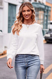 Round Neck Long Sleeve Tee - Trendsi - Flyclothing LLC