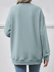 Round Neck Long Sleeve Sweatshirt - Trendsi