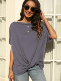 One Shoulder Short Sleeve T-Shirt - Trendsi