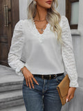 V-Neck Flounce Sleeve Blouse - Flyclothing LLC