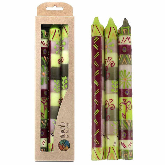 Hand Painted Candles in Kileo Design (three tapers) - Nobunto - Flyclothing LLC