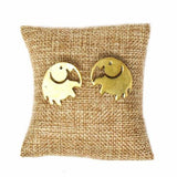 Elephant Brass Stud Earrings - Asha Handicrafts