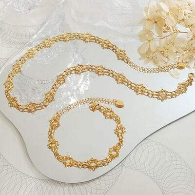 Brass Titanium Steel Necklace - Trendsi - Flyclothing LLC