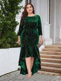 Plus Size Ruffle Hem High-Low Dress - Trendsi - Flyclothing LLC