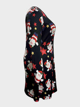 Plus Size Santa Printed Round Neck Dress - Trendsi - Flyclothing LLC