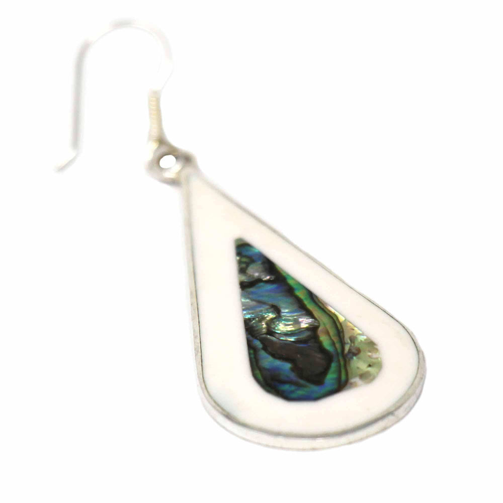 Teardrop Abalone and Mother of Pearl Drop Earrings - Artisana - Flyclothing LLC