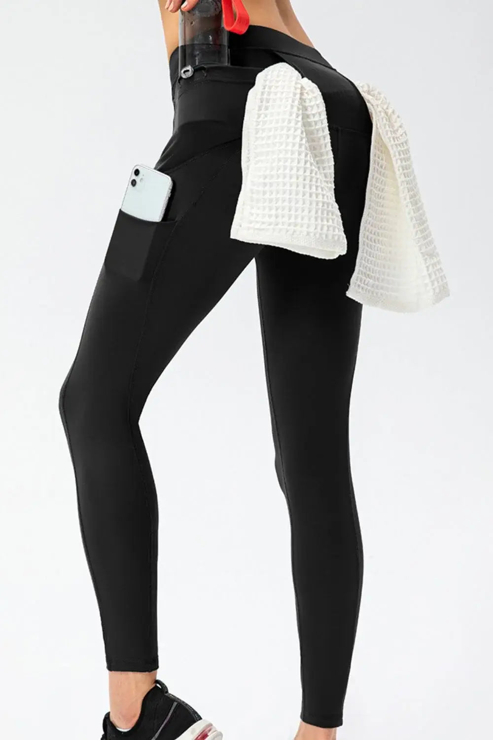 Full Size Slim Fit High Waist Long Sports Pants with Pockets - Trendsi - Flyclothing LLC