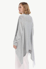 One-Button Tassel Tie Asymmetrical Hem Cardigan - Trendsi - Flyclothing LLC