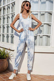 Tie-Dye Sleeveless Jumpsuit with Pockets - Trendsi - Flyclothing LLC