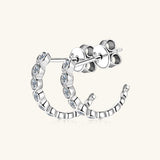 Inlaid Moissanite 925 Sterling Silver C-Hoop Earrings - Trendsi - Flyclothing LLC