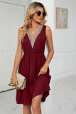 Contrast V-Neck Sleeveless Dress - Trendsi - Flyclothing LLC